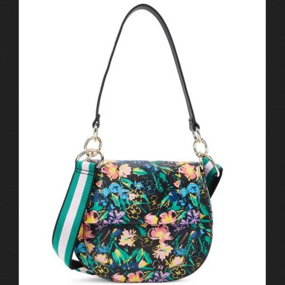 Ted Baker Black Flirty Magnolia Print Bovine Leather Parcell Double Bundle NWT - Picture 7 of 7